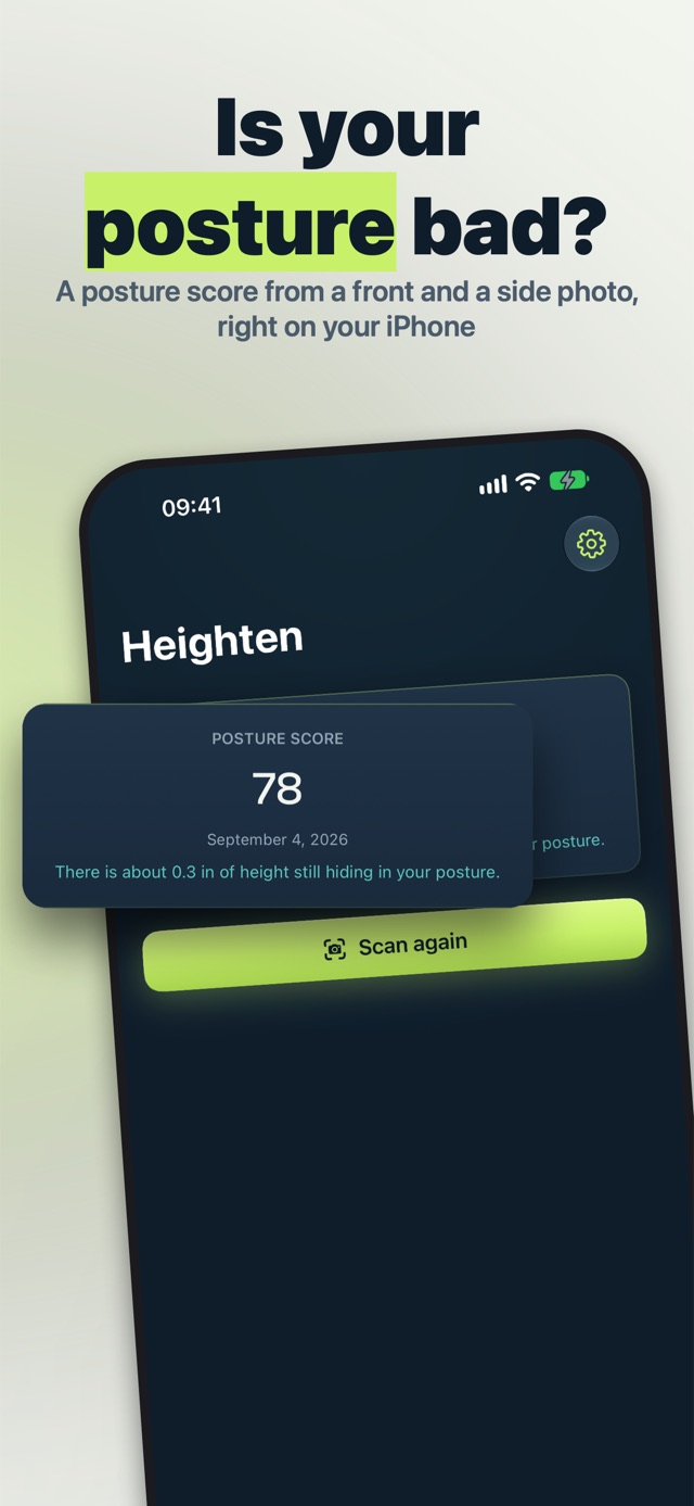 Heighten on iPhone: Posture scan and coach for iPhone and iPad